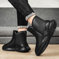 Botas De Invierno Para Hombre YRZL Negras Con Peluche Cálido Antideslizantes Ligeras Y Confortables Zapatos De Piel Artificial Cubierta Del Tobillo - details 12