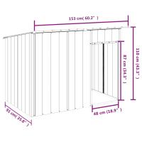 vidaXL Caseta perros con tejado acero galvanizado gris 153x91x110 cm - details 7
