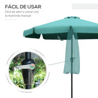 Outsunny Sombrilla de Jardín Ø266x248,5 cm Protección UV50+ Parasol de Aluminio Inclinable con Techo de Ventilación y Manivela para Terraza Balcón Exterior - details 6