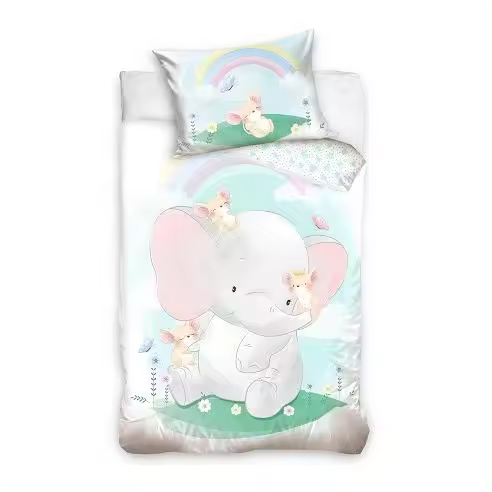 Juego Funda Nórdica de Cuna 100% Algodón Natural Elefante Baby214009 Sibiles 00183 - 1