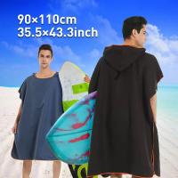 Poncho Toalla Rápida De Secado Microfibra Para Playa Robe De Cambio Para Adultos Toalla De Natación Con Capucha - details 1