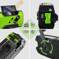 Radio portátil Power Bank Radio meteorológica de emergencia con NOAA/AM/FM USB/solar/manivela de carga alarma SOS y linterna - details 4