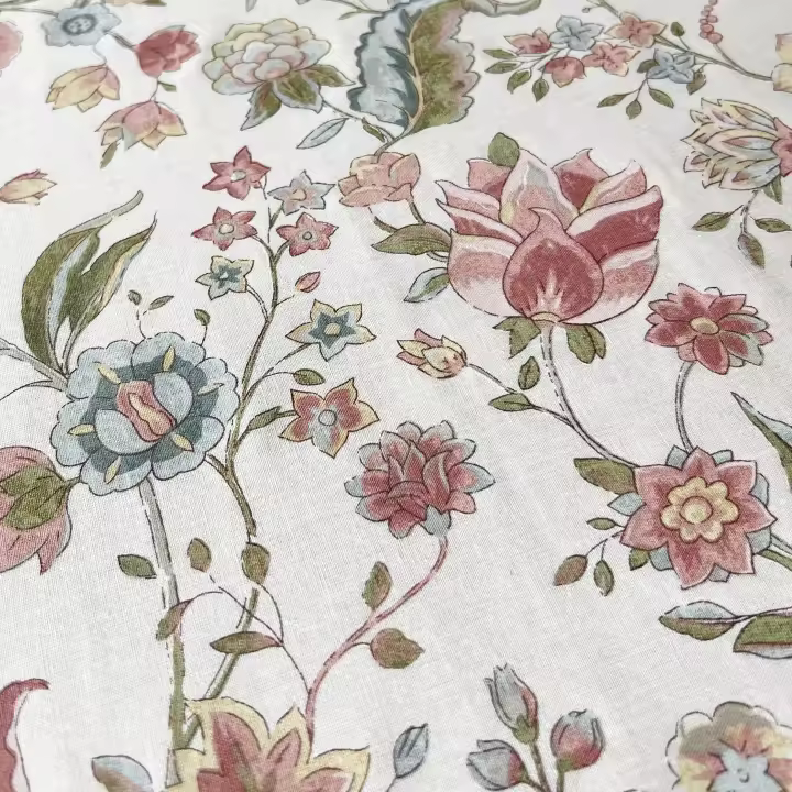 Juego de Sábanas Alo Home 100% Algodón Estampado Floral Burdeos  Cama 90/135/150 - 1