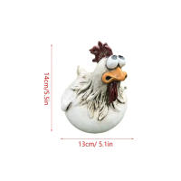 Estatua De Resina Divertida Y Bonita De Pollo Para Decoración De Jardín Y Pared De Corral Escultura De Hembra Y Macho De Pollo Para Decoración Del Hogar Y Jardín - details 0