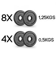 Mancuernas Pesas de Disco 15kg Total 7,5kg+7,5kg Fitness Musculación Gimnasio Pesos Metal - details 2