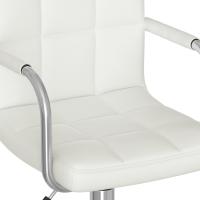 vidaXL Silla de oficina giratoria de cuero sintético blanco - details 5