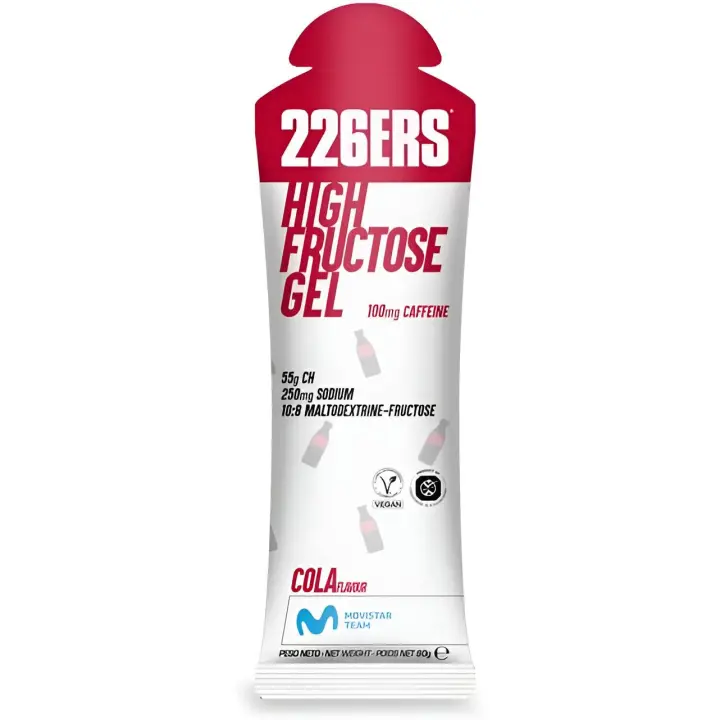 HIGH FRUCTOSE GEL (80G) COLA CON CAFEINA - 226ERS  Energía rápida  Aumenta rendimiento  Correcta relacción de carbohidratos - 1