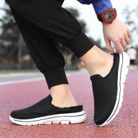 Zapatillas Casuales De Algodón Para Hombre Invierno Cómodas Y Cálidas Zapatillas De Casa Con Piel Media Botas De Nieve Suela EVA Zapatos Planos Suaves Talla Verdadera Para Adultos - details 36