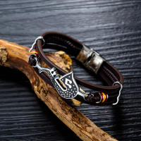 Pulsera de Cuero Saxofón Colores Bandera de España Cierre de Seguridad Acero Inoxidable Ajustable - details 1