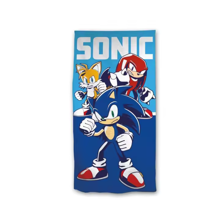 Mommata Toalla Playa Piscina Microfibra  🦔💨 Sonic🦔💨 140x70cm ¡Sumérgete en la Aventura! Nueva colección🌊 - 1