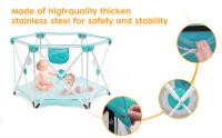 Parque Infantil para Bebé con Bolsa de Almacenamiento de Malla Transpirable Súper Suave Plegable y Portátil Hexagonal para Niños de 0 a 4 Edades - details 1