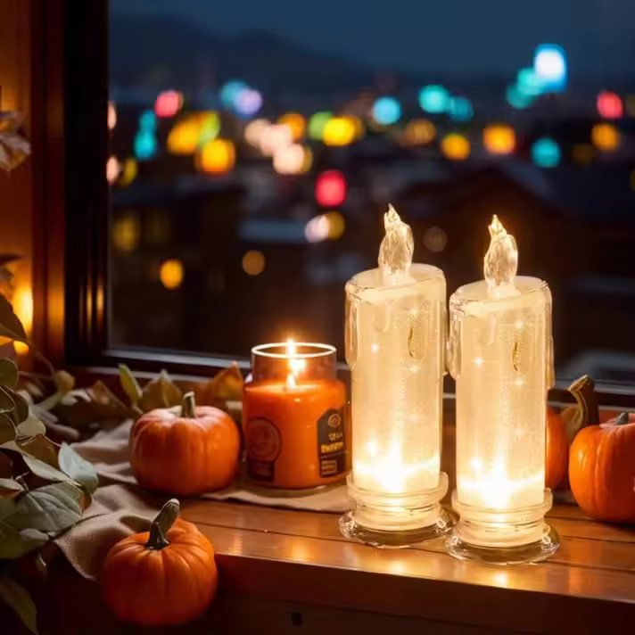 Vela De Cristal LED Sin Llama Luz Transparente De Poder Batería Lámpara Nocturna Para Decoración De Bodas Fiestas Cumpleaños Navidad Halloween - 1