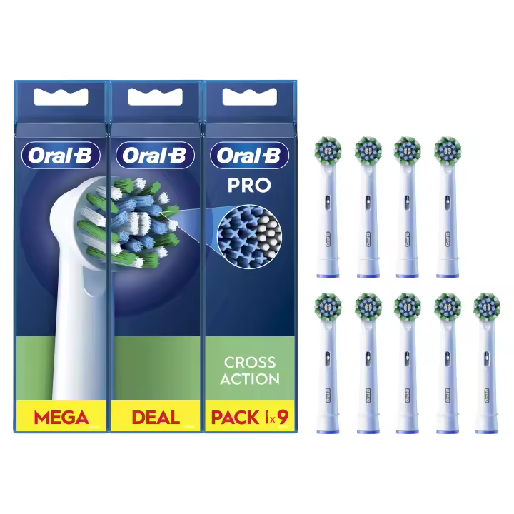 Oral-B Pro CrossAction cabezales de recambio, pack de 9 unidades - 1