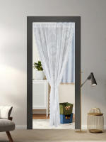 Panel De Cortina Transparente Blanca Con Diseño Floral Para Patio Y Jardín Cortina De Encaje Lace Para Decoración De Pícnic Con Bolsa De Rodillo - details 2