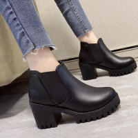 Botas De Mujer De Tacón Alto Y Plataforma Cómodas De Puntera Redonda Color Sólido Casual Para Otoño E Invierno Nueva 2024 - details 1