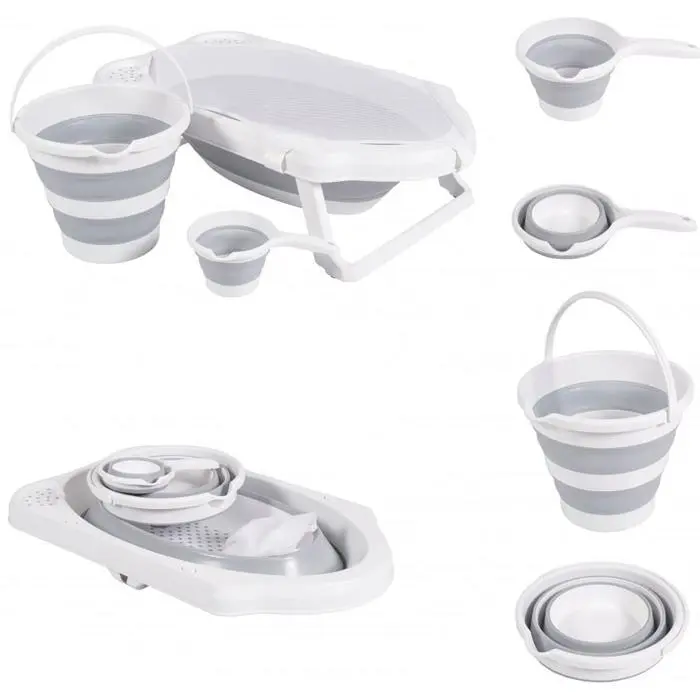 Conjunto banheira dobrável e acessórios Cangaroo Hawaii grey - 1