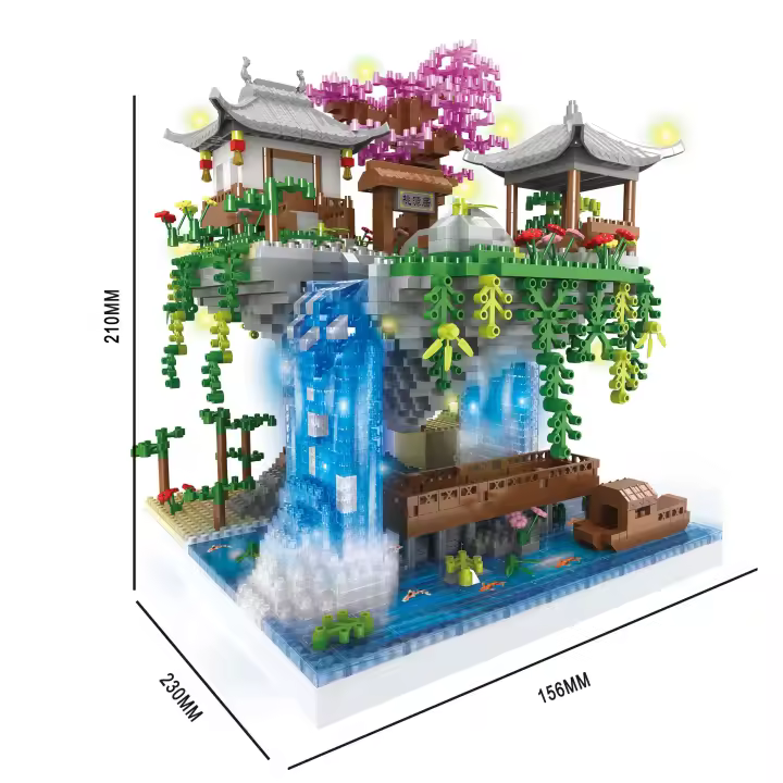 Bloques De Construcción De Alta Dificultad Para Niños Modelo De Castillo Con Pila De Cerezo Antiguo Juguete Educativo Para Adolescentes Y Adultos - 1
