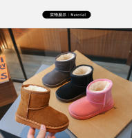 Botas De Nieve Para Niños Y Niñas Con Plataforma Y Peluche Grueso Estilo Conciso Cuatro Colores Slip-on Unisex Zapatos De Invierno Ajuste Verdadero Tamaño - details 2