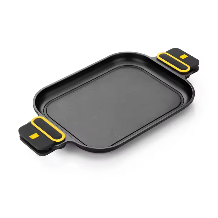 Bra - Parrilla Lisa Daily Pro, 40 cm, Aluminio Fundido, Antiadherente, Apto Inducción, Mango Ergonómico, Incluye Asas de Silicona - 1