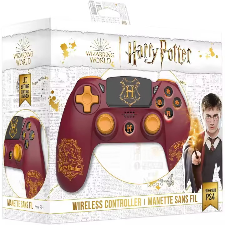 Mando Inalambrico Harry Potter Gryffindor Rojo Ps4 Freaks - 1
