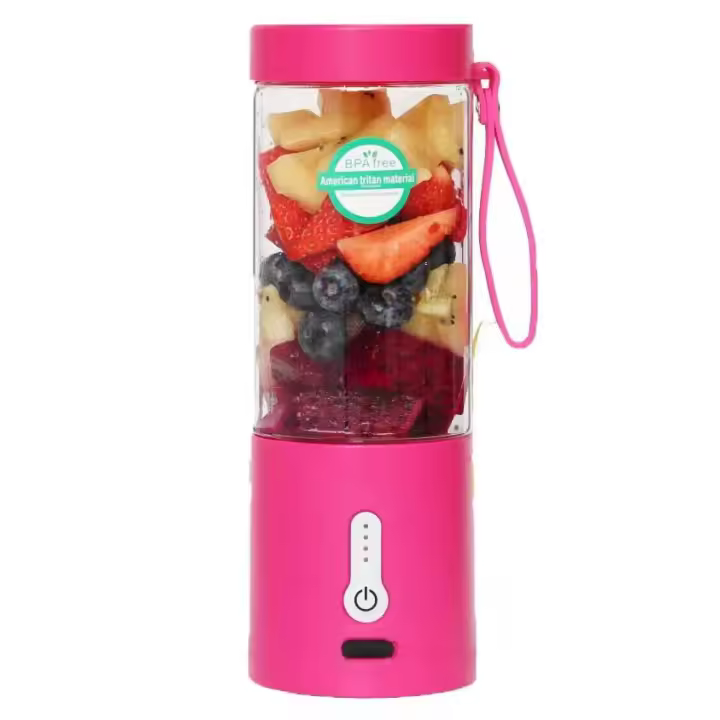 Licuadora Portátil para Batidos y Batidos, Mini Licuadora de 530 Ml, Recargable y con 6 Hojas, Licuadora de Frutas de 4000 Mah, Exprimidor Personal, Taza de Licuadora Portátil para Cocina de Viaje, 1 Pieza Roja - 1