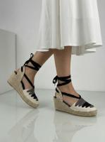 Calzados soraia, Sandalias Alpargatas de Cuña para Mujer con Tiras Cruzadas y Cordones para Atar al Tobillo, Calzado de Verano Bohemio - details 1