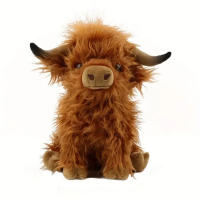 Muñeco De Peluche Simulación De Vaca Highland En Color Crema 30 Cm Juguete Suave Para Niños Y Niñas Regalo Para Niños Y Niñas De 3 a 12 Años - details 0