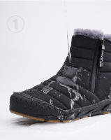 Botas De Invierno Para Hombres Y Mujeres Con Punta Ancha Y Suela De Goma Botines De Nieve Con Lining De Plush Abrazadura Media Para Senderismo - details 7