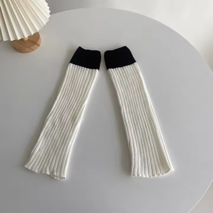 Calentadores De Piernas Lolita Para Mujer Estilo Coreano Otoño Invierno Tejidos a Mano Cubren El Pie Socks JK Y2k Punk Gótico Leggings Boot Cuffs - 1