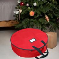 Bolsa De Almacenamiento Para Ropa Con Diseño De Navidad Y Coronas De Navidad Impermeable Y a Prueba De Polvo Organizador De Hogar Con Manija Y Cierre De Cremallera - details 0
