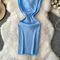 Vestido Bodycon Mini De Color Sólido Con Cuello Redondo Y Cremallera Lateral Para Mujer Vestido Sin Mangas Estilo Casual Y Elegante Para Oficina Y Verano - details 14