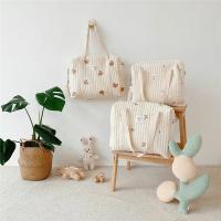 Bolso De Diaper Para Bebé Recién Nacido Estilo Coreano Mochila De Hombro Para Mamá Bolsa Grande De Mano Con Almacenamiento Y Organizador Para Silla De Paseo Bordado Y Cuadrado - details 0