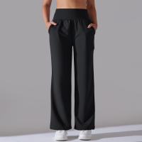 Pantalones Rectos De Pierna Ancha Para Mujer Casual Pantalones De Oficina Cintura Alta Holgados Para Danza Leggings Sin Costuras De Nylon - details 25