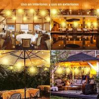 1PC Luces De Fuego Solar Colgantes Con 480LED Estrella, Luces De Cadena Impermeables Para Exterior Con 8 Modos Decoración De Navidad Y Halloween - details 1