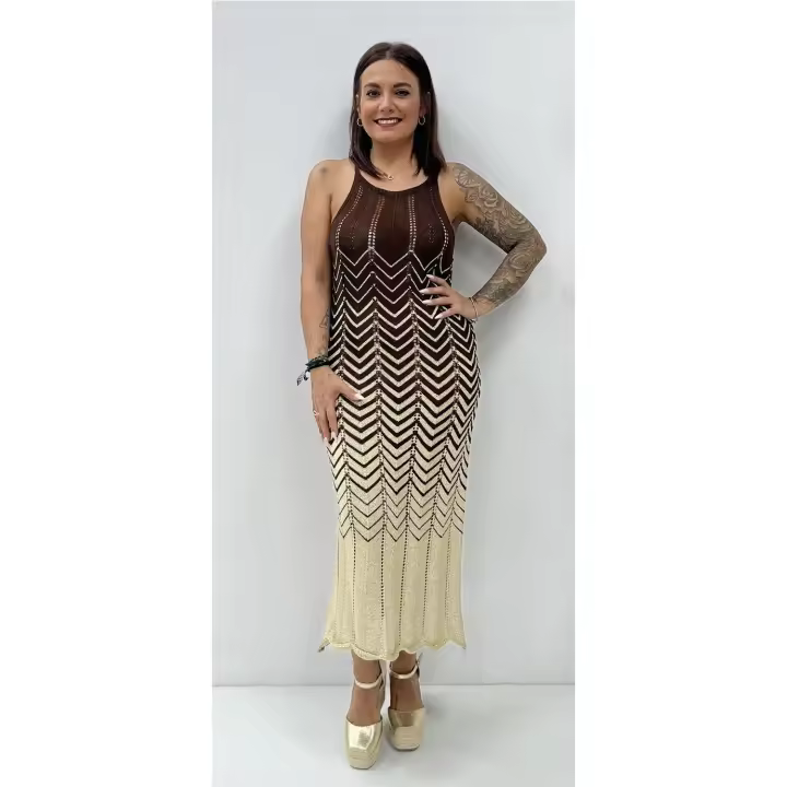 Vestido Punto Alejandra Marron - 1