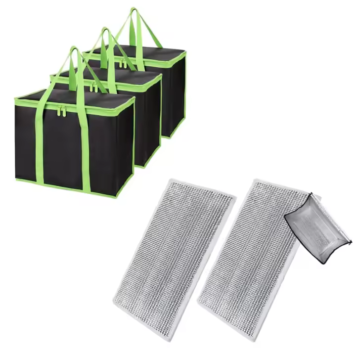 Fondo Duro extrable para bolsas de 16 "de ancho x 9" de profundidad, paquete de 2, Placa aislante extragrande para bolsas de compresas reutilizables, soporte resistente para bolsas de alimentos, catering para Doordash/Uber Eats - 1