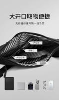 Bolso bandolera pequeño de piel con membrana para hombre, informal, ajustado, antirrobo, bolso de mano expandible para hombre - details 12