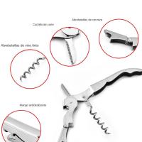 Aguja Para Botellas De Vino Profesional Con Corte De Sellador Acero Inoxidable Plegable Para Bartenders Y Waiters - details 7