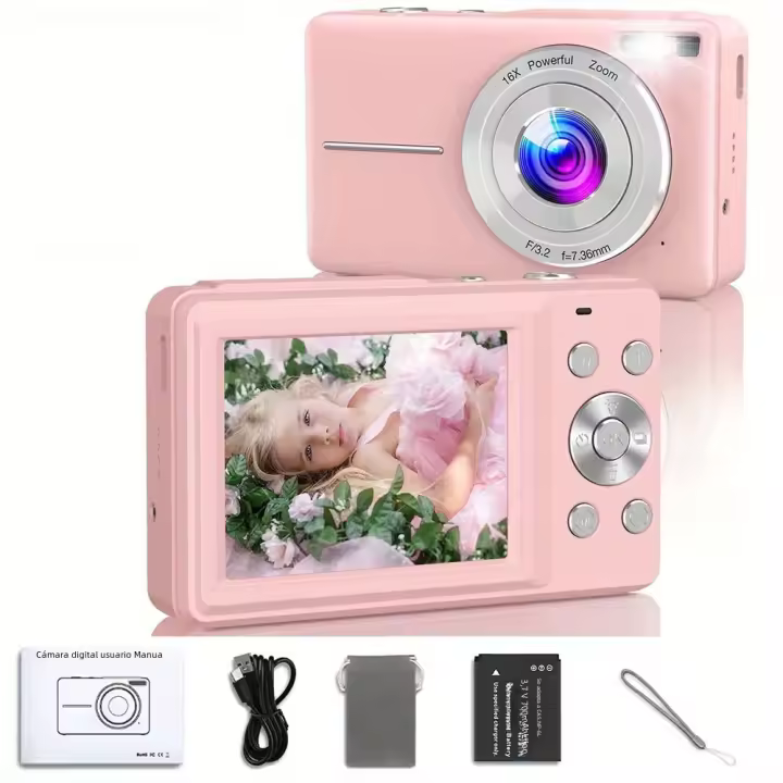 Mini Cámara Digital para Niños 16x de Zoom 1080P 44MP Ideal para Principiantes en Fotografía - 1