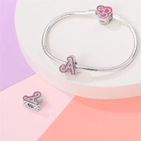 Princesa Rosa 925 Plata Color Letras 26 Amuletos De Amor Bolas Adecuadas Para Pulsera Qikaola Romántica DIY Joyería De Cumpleaños Regalo - details 2