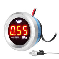 Medidor De Presión De Aceite Para Coche 52mm Pantalla Digital LED 9-35V Con Sensor De Alarma 1/8NPT Material ABS + Metal - details 10