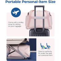 Gran oferta de bolsa de viaje plegable para fin de semana para mujer, bolso de gimnasio, bolso de viaje para pasar la noche, bolso de mano - details 1
