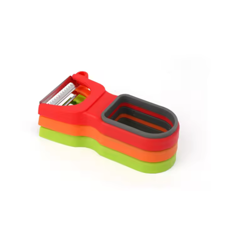 Juego de pelador de verduras y frutas de tres piezas de acero inoxidable 420J2 con diferentes cuchillas para pelar y triturar. - 1