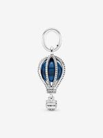 Pandora - Charm de viaje en Globe aerostático Azul-Plata de Lei - details 0