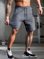 Shorts Casuales Para Hombre De Color Sólido Con Bolsillos De Cierre De Cremallera Y Cintura Elástica Con Cordón. Adecuados Para Verano Y Uso Diario. - details 8