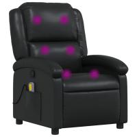 vidaXL Sillón de masaje reclinable cuero sintético Negro, Crema, Marrón Sillon Dormitorio Sillon Comodos Silla Relax Sillón Sofá - details 6