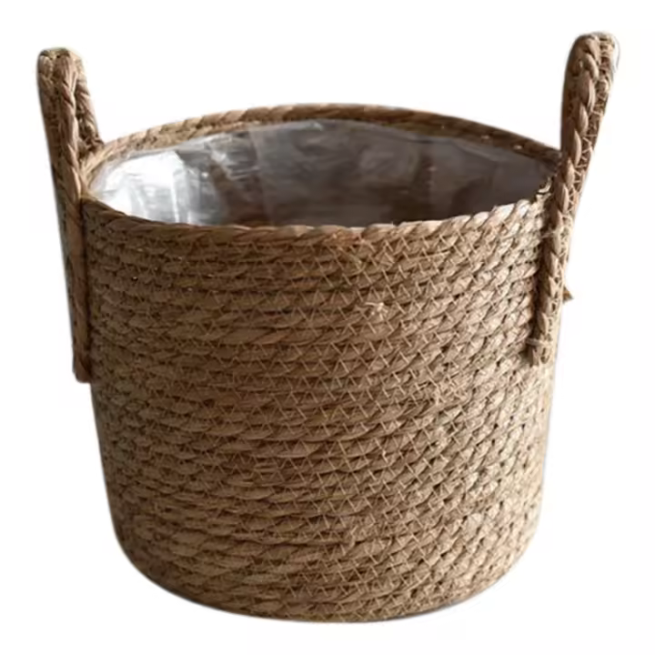 Cesta de almacenamiento de paja para el hogar, maceta de flores de ratán, decoración moderna para el hogar, sala de estar, dormitorio, tienda - 1