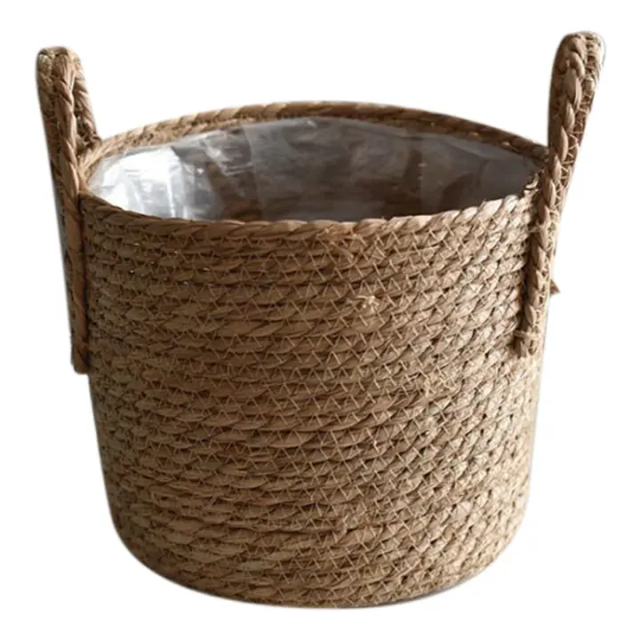 Cesta de almacenamiento de paja para el hogar, maceta de flores de ratán, decoración moderna para el hogar, sala de estar, dormitorio, tienda - 1