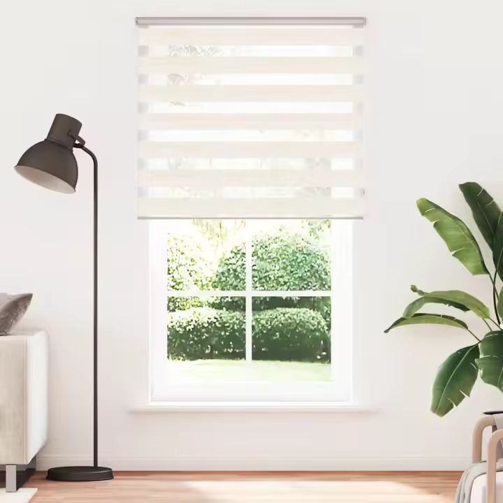 Estor cebra beige mármol tejido ancho 115,9 cm poliéster - 1