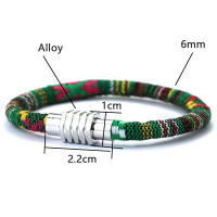 Nuevo Pulsera Minimalista De Hilo Para Hombre Joyería De Playa Bohemia Accesorios Éticos Pulsera De Cuerda Regalo Para Él Material COTON Metálico Tipo De Cadena De Cuerda Clavija Magnética Estilo Geométrico - details 6